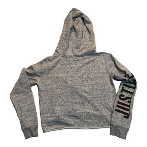 Girl Gray Zip up jacket  Cropped Size 12/14 in Great Used Condition